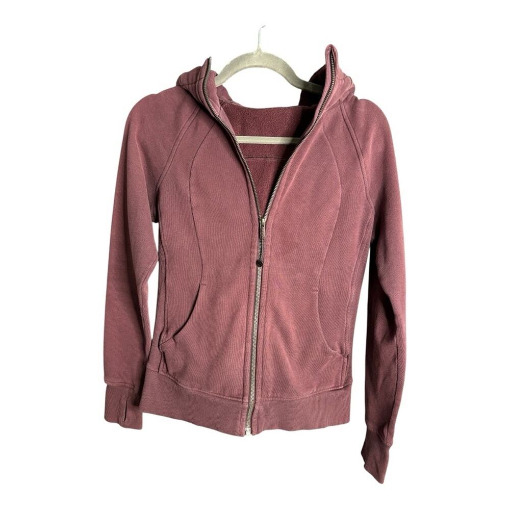 Lululemon Maroon Zip Up Hooded Sweatshirt With Front Pockets 2